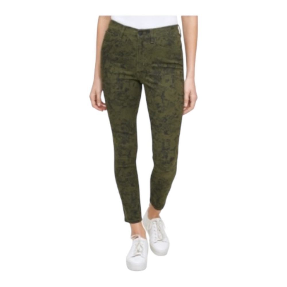 New Calvin Klein Jeans Python-Print High-Rise Skinny Jeans Size 28 Green